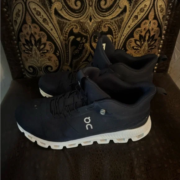 On Running Men's Dark Blue and White Athletic Shoes - Picture 2 of 4